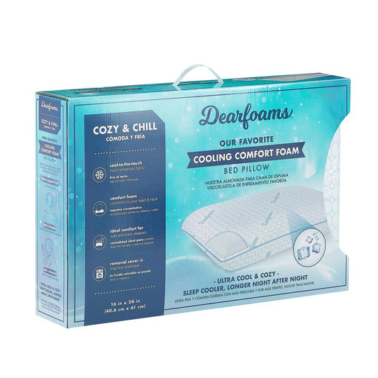 Right Arrow Dearfoam Viscoelastic Foam Cooling Memory Foam Pillow 40.6 cm x 61 cm / 16“ x 24”